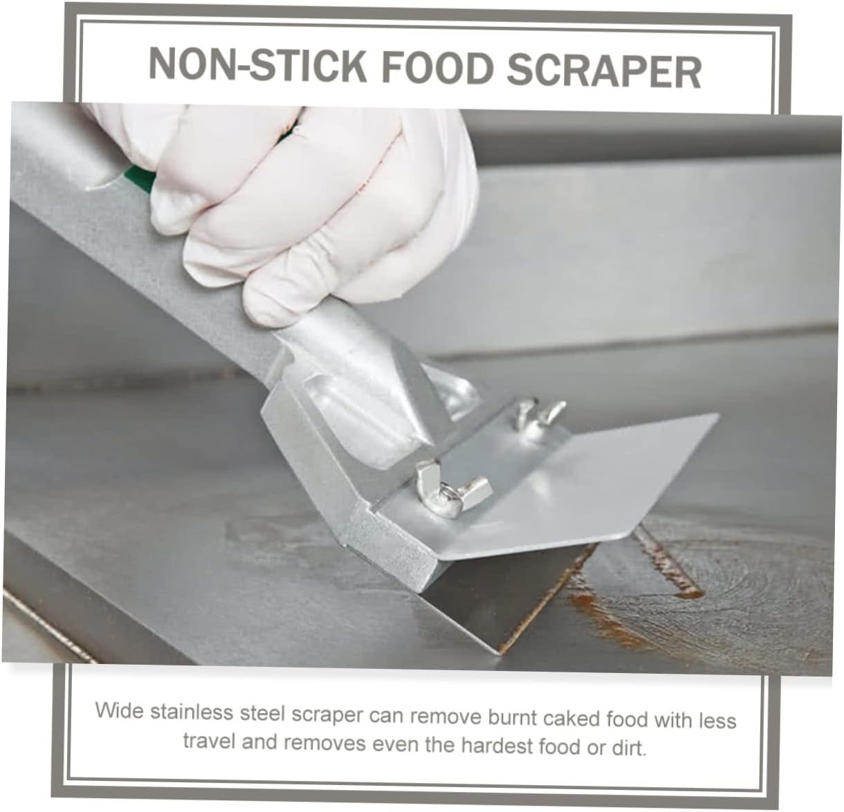 Stainless Steel Griddle Scraper Long Handle Heat Resistant Grill Spatula for Outdoor BBQ for Cleaning Griddles and Grills