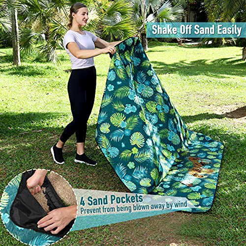 PY SUPER MODE Picnic Blankets Extra Large, Waterproof Foldable Outdoor Beach Blanket Oversized 83x79” Sandproof, 3-Layer Picnic Mat for Camping, Hiking, Travel, Park, Concerts(Yellow Flowers) by PY SUPER MODE - Image 5