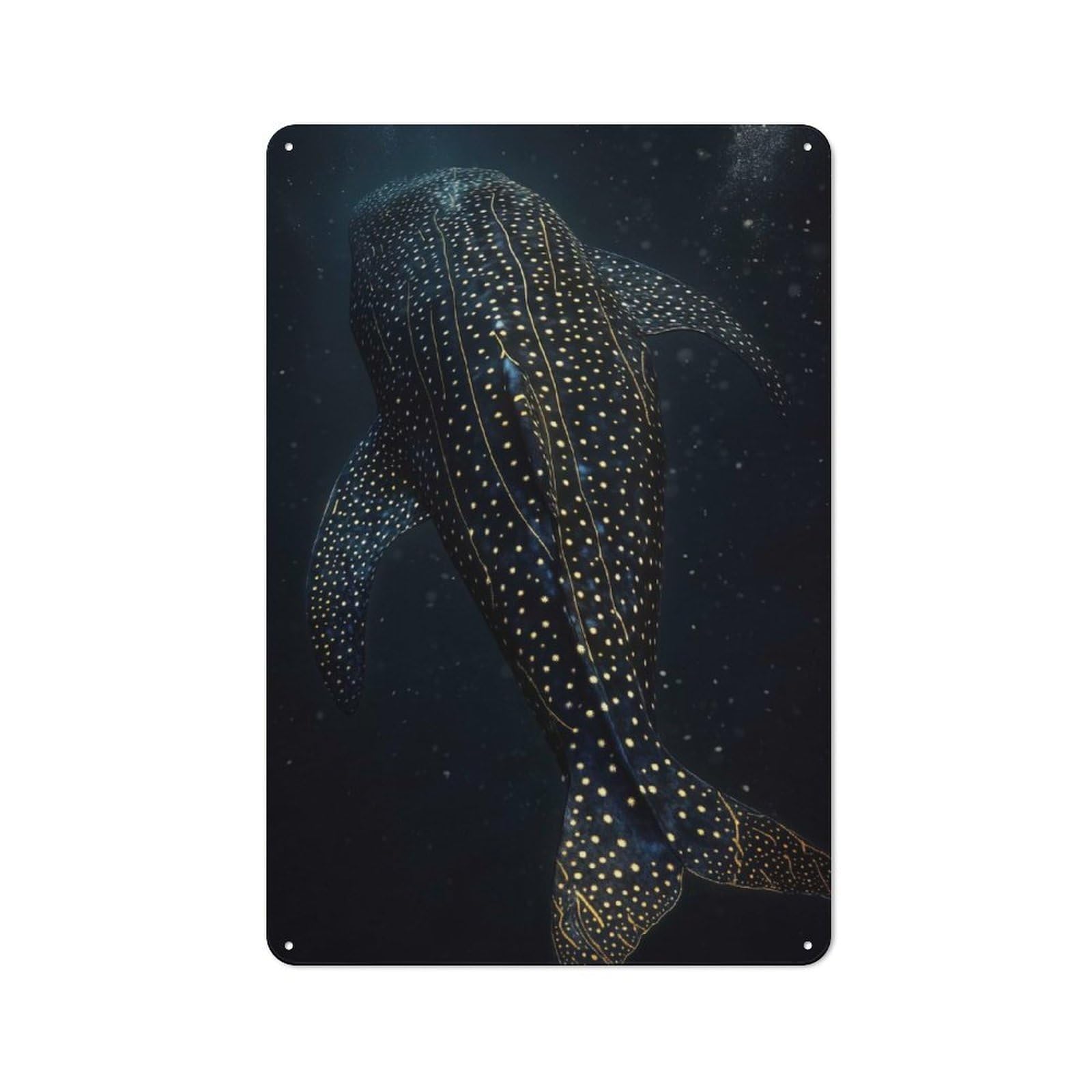 Junmoney Style Whale Shark Underwater(4) Retro Metal Wall Sign 30X20cm For Living Room Or Hallway, For Collectors Decorating Living Rooms And Hallways