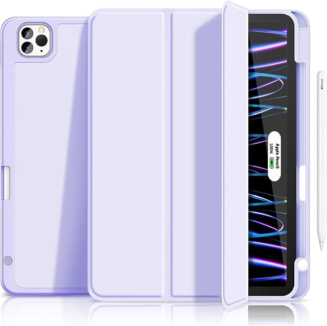 Gahwa Etui do iPada Pro 11 cali 2022/2021/2020/2018 z uchwytem na długopis, inteligentne etui ochronne z funkcją automatycznego uśpienia/budzenia i stojaka, ultra cienkie etui z TPU na tylną stronę -