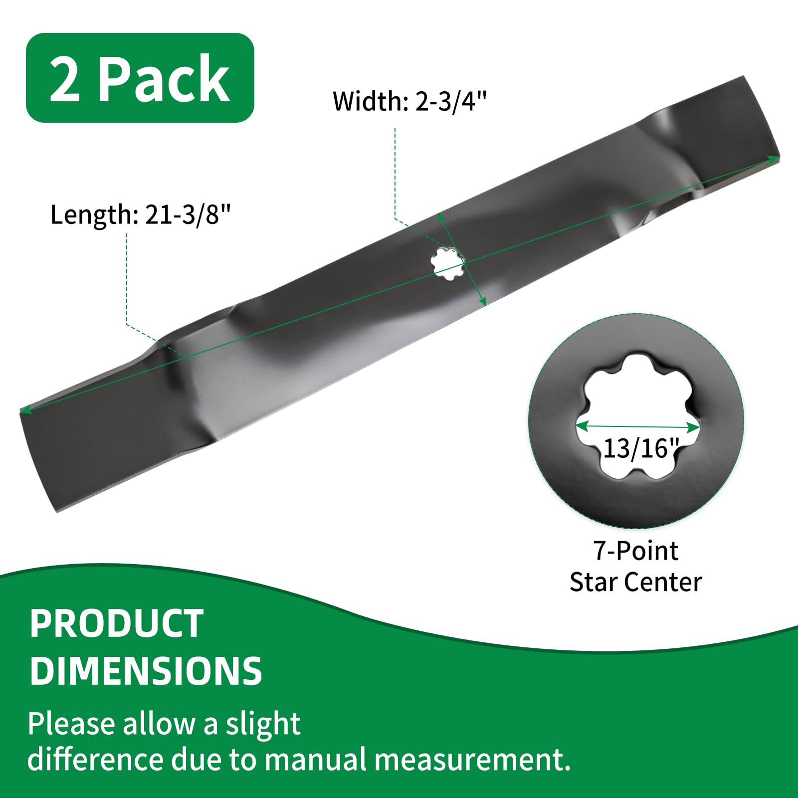 GX22151 - Cuchilla de cortacésped compatible con tractor de cubierta John Dee re de 42 pulgadas, hoja de mantillo GY20850 para cortacésped 102 115 125 135 D130 D100 D105, reemplaza AM137328