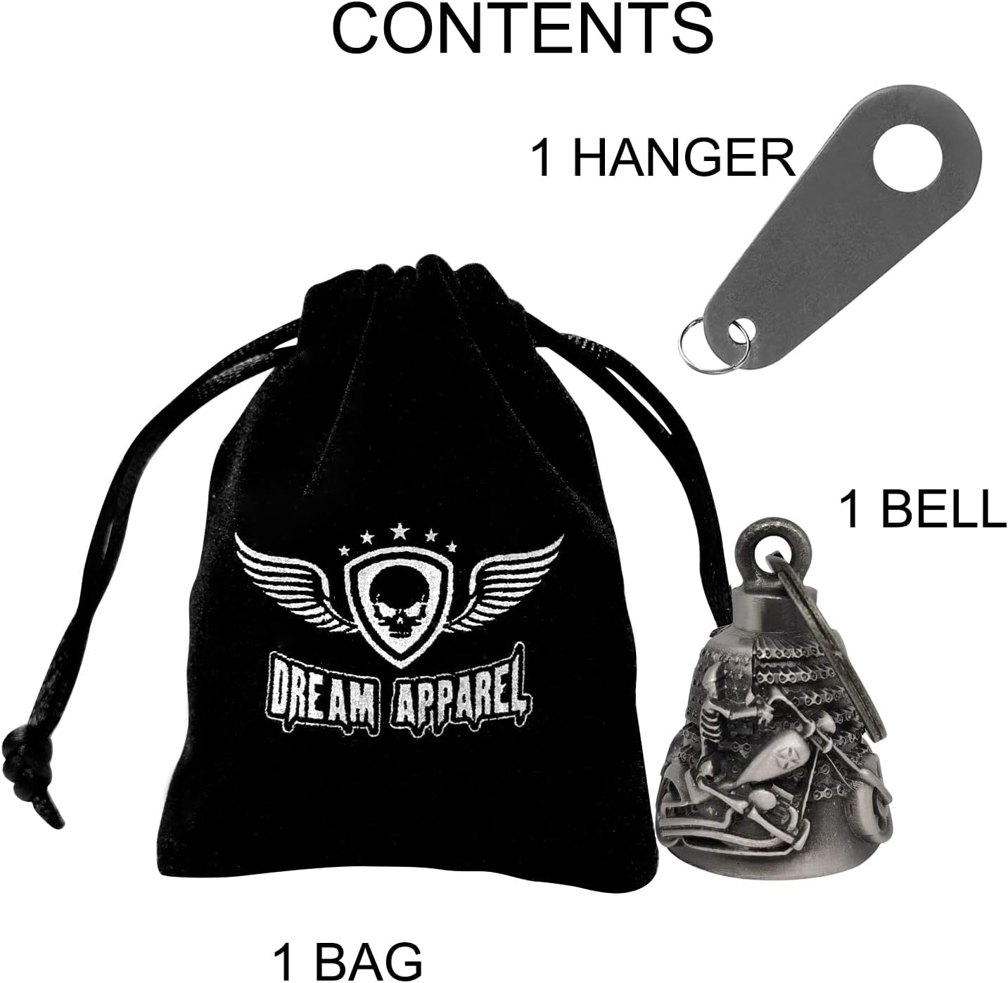 Motorcycle Bell with Hanger for Biker, Good Luck Biker Bells & Motorcycle Accessories, Keychain Luck Bell - Image 4