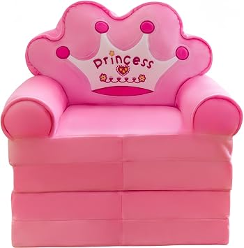 Kids Sofa, Kids Sofa, Baby Sofa, Chair, Couch, Sofa Bed, Lounge, Cold Protection, Single Seat, Compact Size, With Backrest Handrail, Kids Furniture for Home Living Room, Flip Out Open Foam