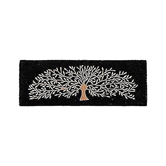 Onlymat Natural Coco Coir Black & Beige Tree Design Anti-Slip with PVC Back Doormat for Indoor, Outdoor, Patio, Home and Office, Weatherproof, Large and Thick (120 x 40cm)