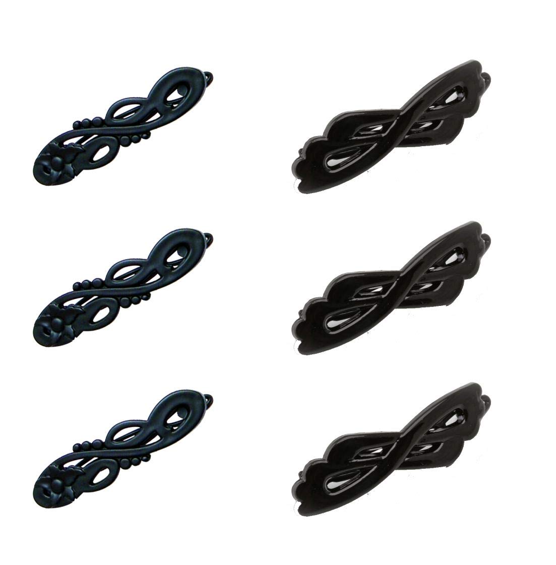 WESTEND Banana Barrette Hair Clip For Women Set of 6 Black 422431 (B08CXZR4W2) Amazon Price History, Amazon Price Tracker