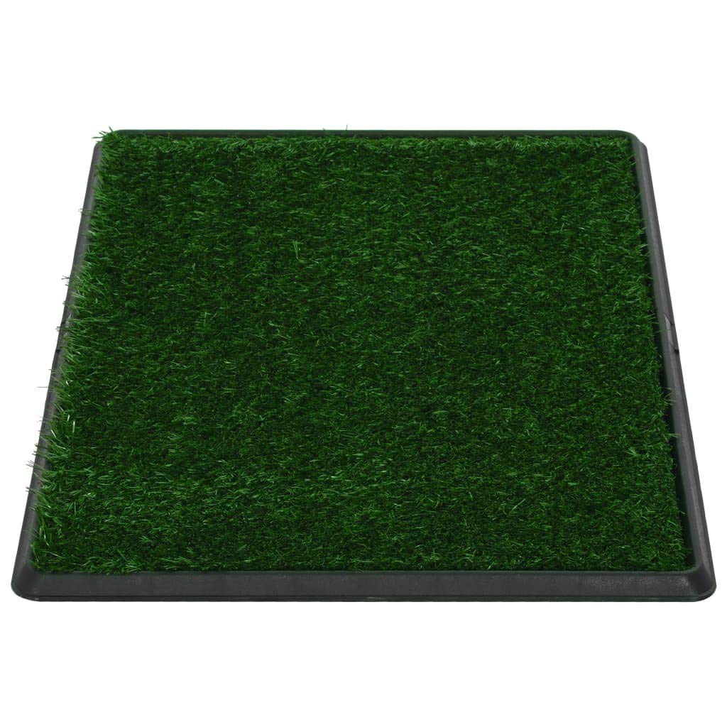 Inodoro para mascotas con bandeja, césped artificial verde 76 x 51 x 3 cm, alfombrilla impermeable para cachorro, perro, gato, absorbente, higiénico, antiolores, para entrenamiento y cuidado