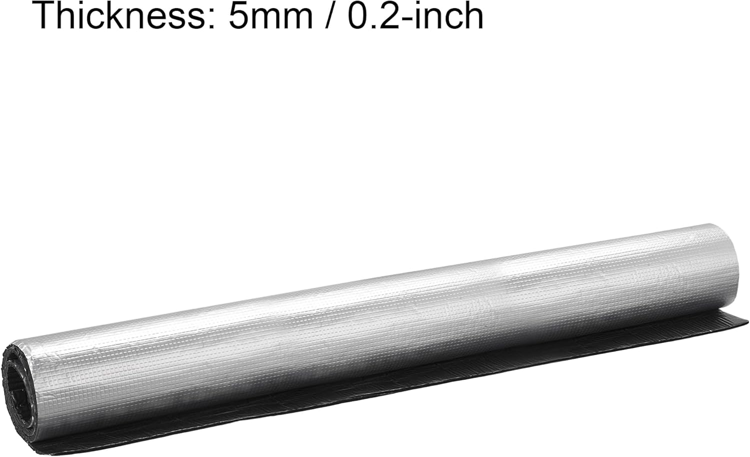 uxcell Insulation Sheet, 1mx1mx5mm Self-Adhesive Embossed Aluminum Foil Waterproof Heat Resistant Thermal Barrier, for Roof Wall HVAC Duct Pipe, Rubber Foam
