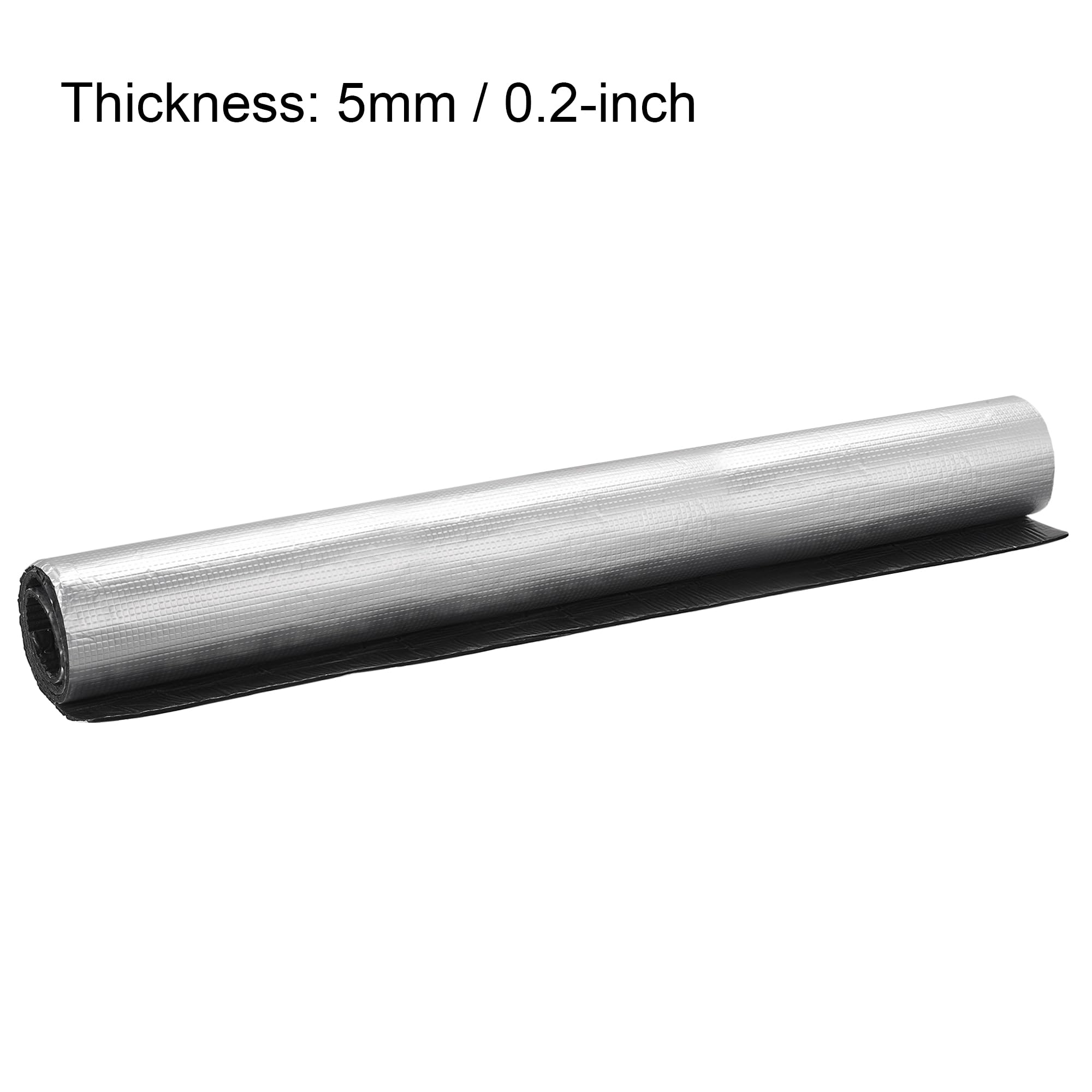 uxcell Hoja de aislamiento, 1 mx1 mx5 mm autoadhesivo en relieve lámina de aluminio impermeable barrera térmica resistente al calor, para pared de techo tubo de conducto HVAC, espuma de goma