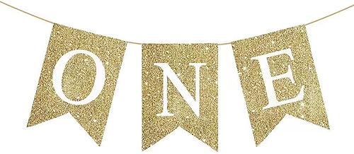 Miniatura 2 de Globos azules del príncipe número 1 de 40 pulgadas y pancarta dorada de cumpleaños número uno, globos de primer cumpleaños para niños, suministros