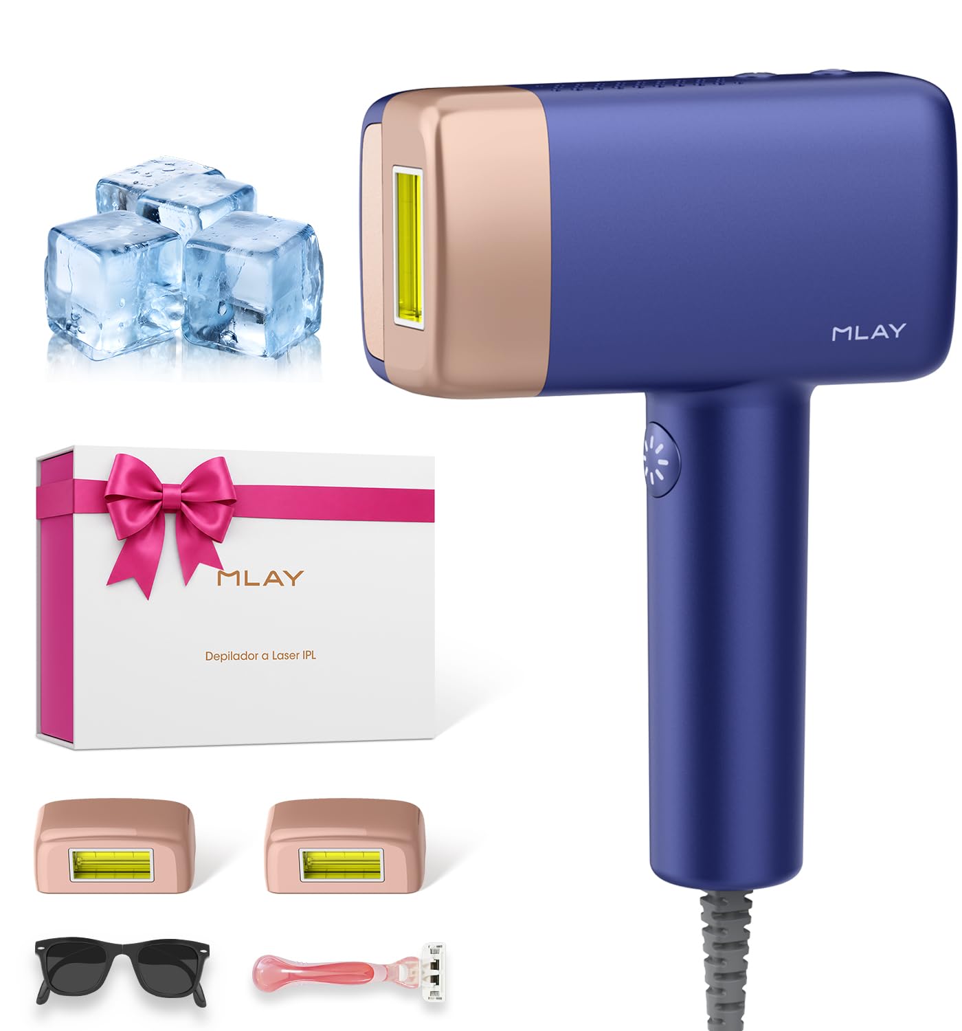 Depilador a Laser IPL com Resfriamento MLAY T14, Aprovado pela ANVISA, Luz Pulsada para Uso Doméstico, 1,5 Milhão de Flashes, Unissex, Depilação Eficiente para Rosto, Axilas e…