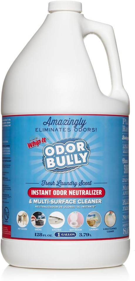 Whip-It Odor Bully Instant Odor Neutralizer - Stain Remover and Odor Eliminator for Home and Car in One (128 oz)