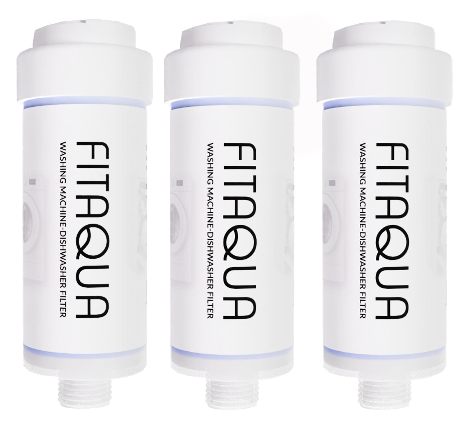 Fit Aqua AC-WSM AM-SET-V Wasserfilter für Waschmaschine & Spülmaschine | Kalk- & Sedimentschutz, 3/4 Zoll Anschluss, werkzeuglose Montage, universell einsetzbar, 3 Stück
