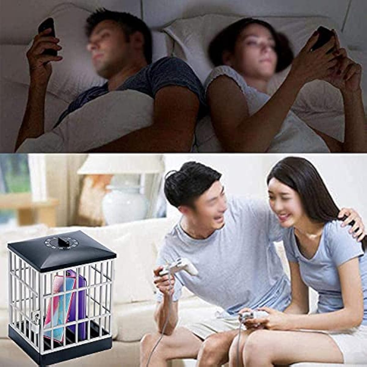 Cage de prison pour téléphone portable avec minuteur, boîte de rangement en métal avec clé, pour garder vos amis, votre famille et vous loin des smartphones