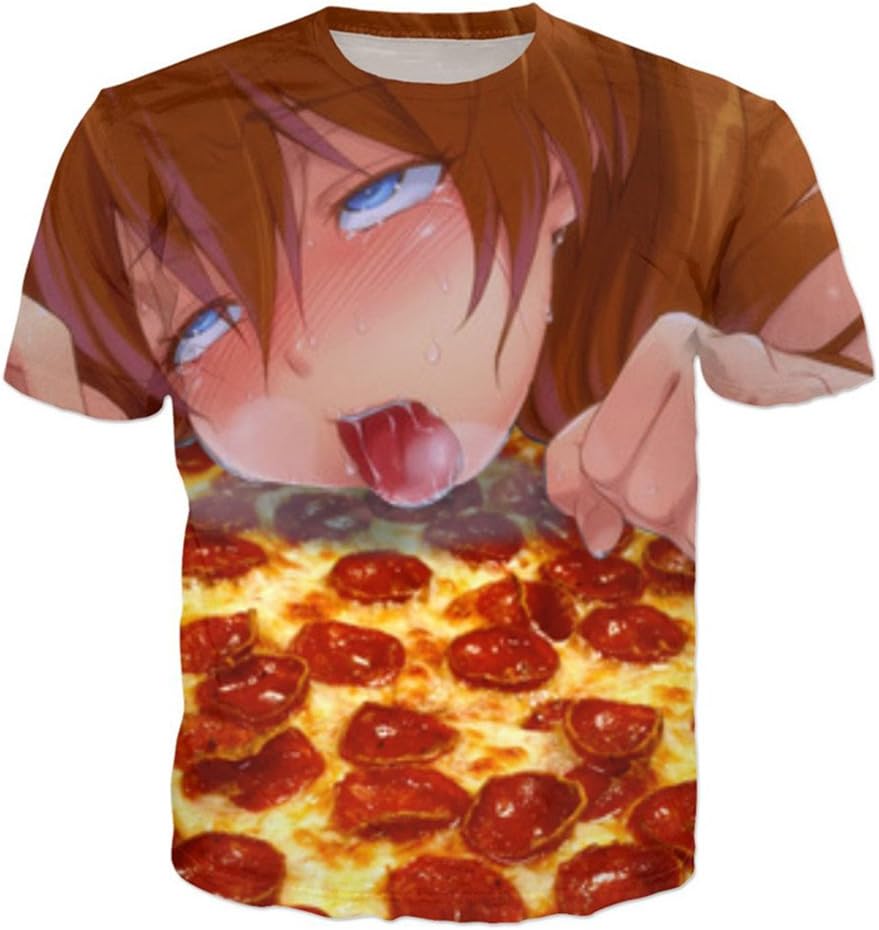 Nieface Unisex Pizza Ahegao Face Red Men/Woman Hoodies Shy Girl 3D Print Sweatshirt