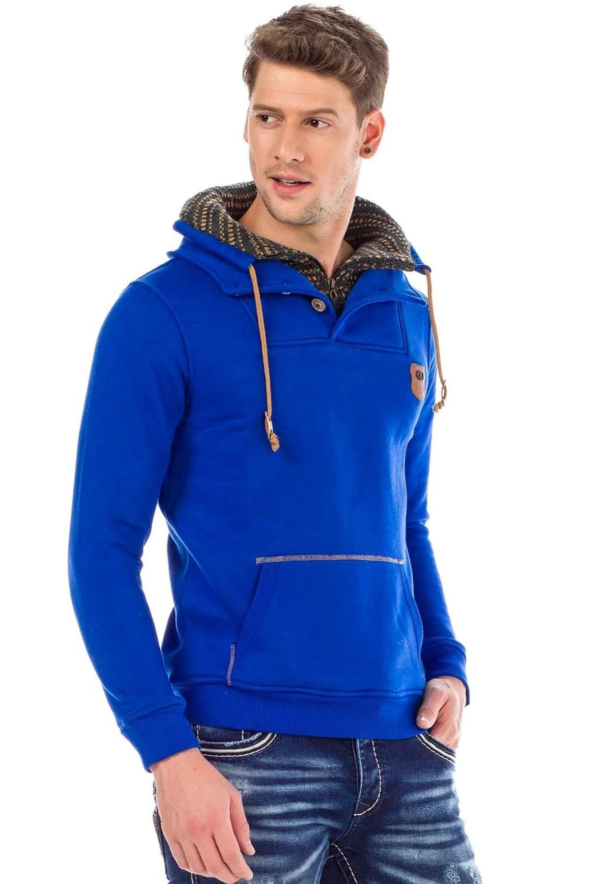 Cipo & Baxx Sudadera con capucha para hombre, manga larga, diseño estampado