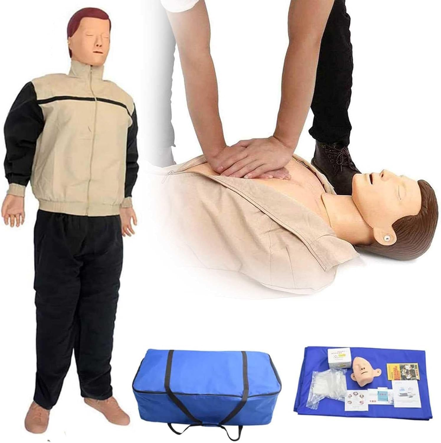 Mannequin CPR Training Mannequin Ganzkörper-Erwachsene CPR Training Mannequin, CPR Training Dummy für Erste-Hilfe-Ausbildung und medizinischen Unterricht Kit für Ärzte und Krankenpflege