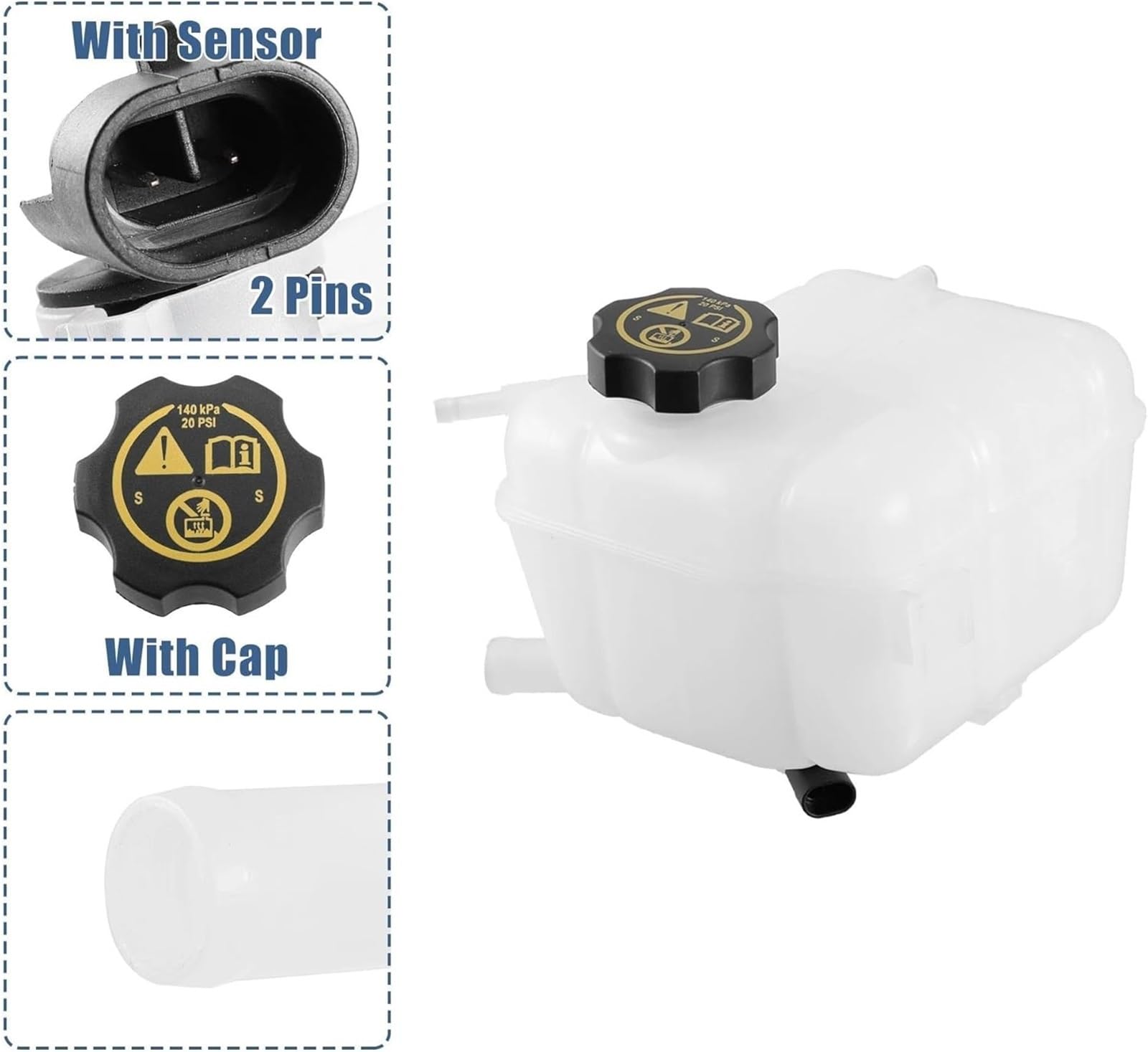 radiateur du moteur Liquide de refroidissement pour radiateur Réservoir pour réservoir Trop-plein de liquide de refroidissement Vase d'expansion avec bouchon 22953219