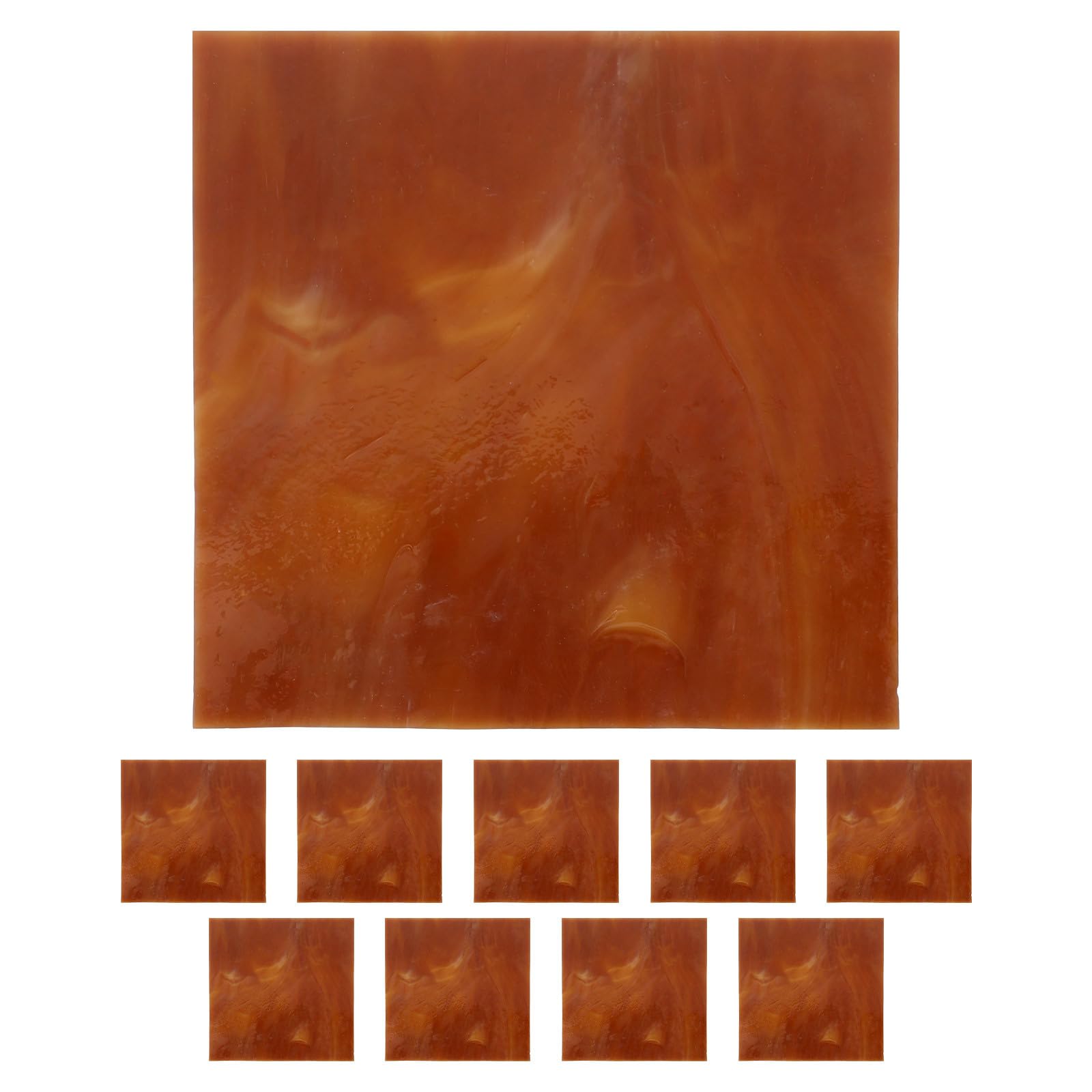 KALLORY 10 Pièces de Carreaux Mosaïque en Verre Marron pour Vitraux, Matériel Artisanal Polyvalent Transmission Lumineuse, pour Espaces D'église