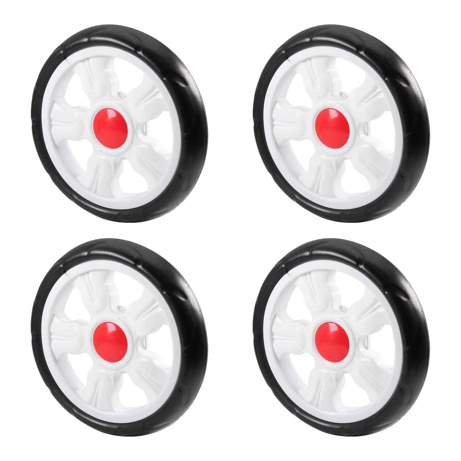 2Pcs Stroller Wheel, 170mm x 35mm Single Wheel, Plastic Wheel Replacement for Stroller and Pet Stroller (Color : 4-Pack, Size : 190mm Dia)