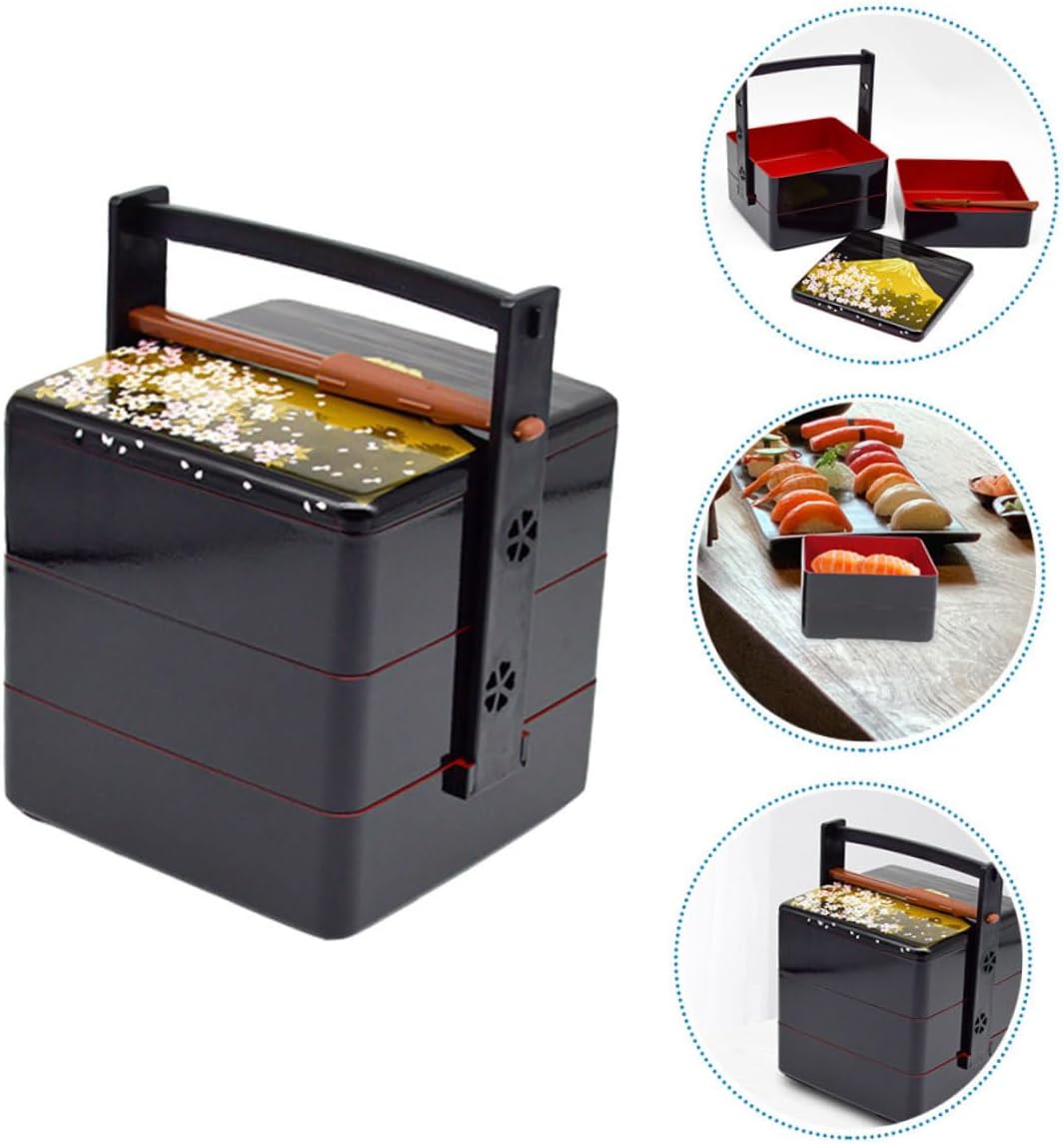 1set Japanese Three Sushi Box Material Sealed Food Container for Balanced Nutrition for Picnics and Lunches