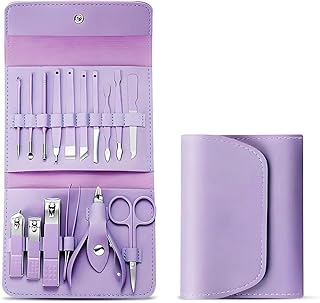 Manicure Pedicure Set Nail Clipper Kit For Women Men 16 Pieces Stainless Steel Professional Manicure Kit Tools Set for Household, Facial Nail Care, Foot Care With Travel Case (Multi Color)-picture-54