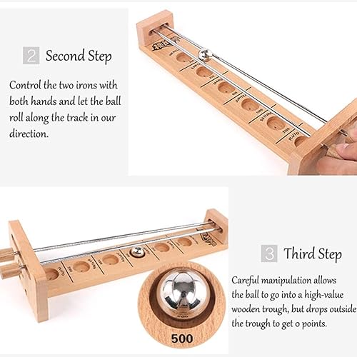 Miniatura 4 de Juego de 2 piezas de palo y pelota, juegos de disparar a la luna, divertido juego interactivo de mesa de bolas de acero, juego de desarrollo de