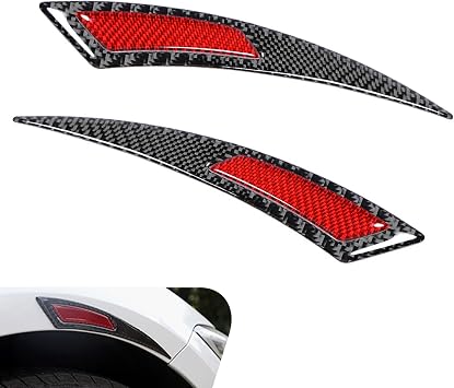 2 PCS Car Wheel Eyebrow Stickers, Carbon Wheel Brow Non-Collision Strips, Self-Adhesive Rubber Fender Flare Protector, Sports Stytle Auto Edge Protect Decoration, Universal for Cars Red