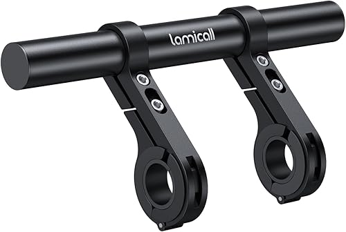 Lamicall Extensor de manillar de bicicleta, extensión de manillar de aleación de aluminio de 7.9 pulgadas de largo con dos soportes de abrazadera de