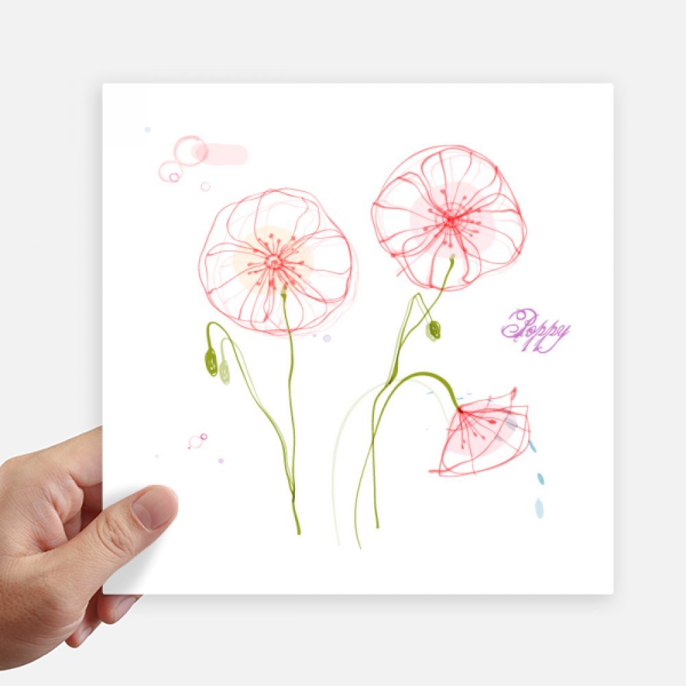 Autocollant fleurs de pavot blanc sticker pc portable valise moto mural 20cm
