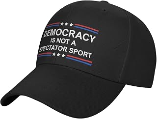 Democracy is Not A Spectator Sport Democracy is Not A Spectator Sport Sandwich Hats Trucker Hat Dad Unisex Baseball Cap Black