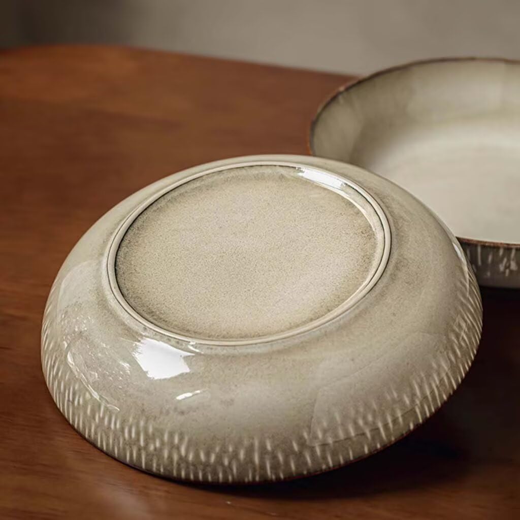 8-calowy głęboki talerz do serwowania Ceic Retro - okrągły design, pojemność 880 ml, waga 610 g - idealny na kolację, sałatkę, makaron i spotkania rodzinne