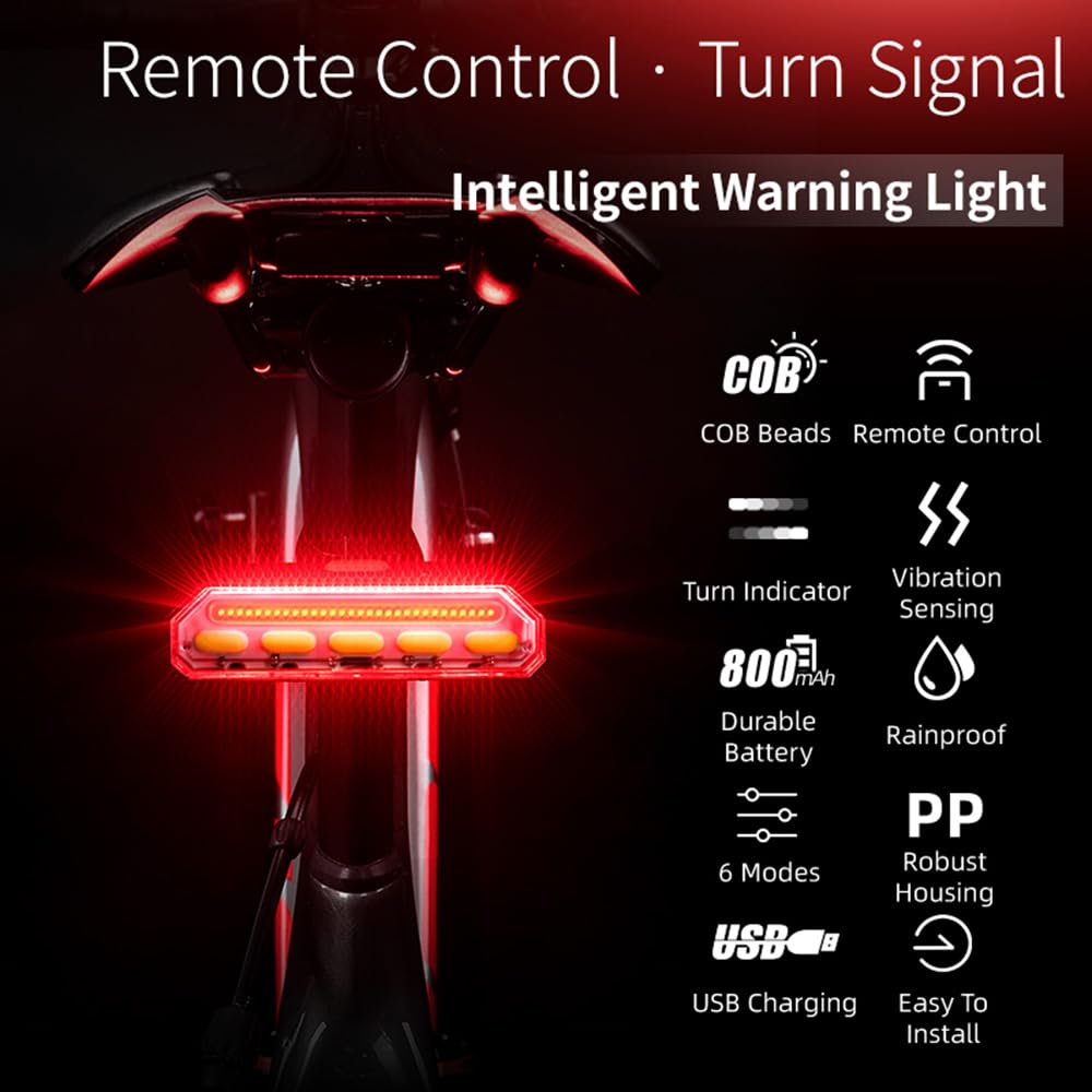 Bike Tail Light Cycling USB Torcia Ricaricabile Wireless Impermeabile Telecomando Luce Posteriore MTB Accessori Stradali