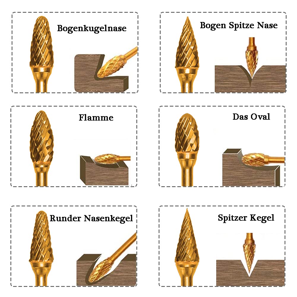 10-teiliges Frässtift-Set – Hartmetall (Wolfram) Produktbild-Vorschau 3