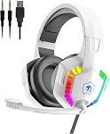 ZIYOU LANG CY907 Casque de jeu filaire avec arc-en-ciel RGB Rétractable, Microphone isolant de bruit,Stereo Sound,Deep Bass,Memory Mousse Earmuff,Over Ear Headphone pour PS4 PC Gagnez de la musique Mac