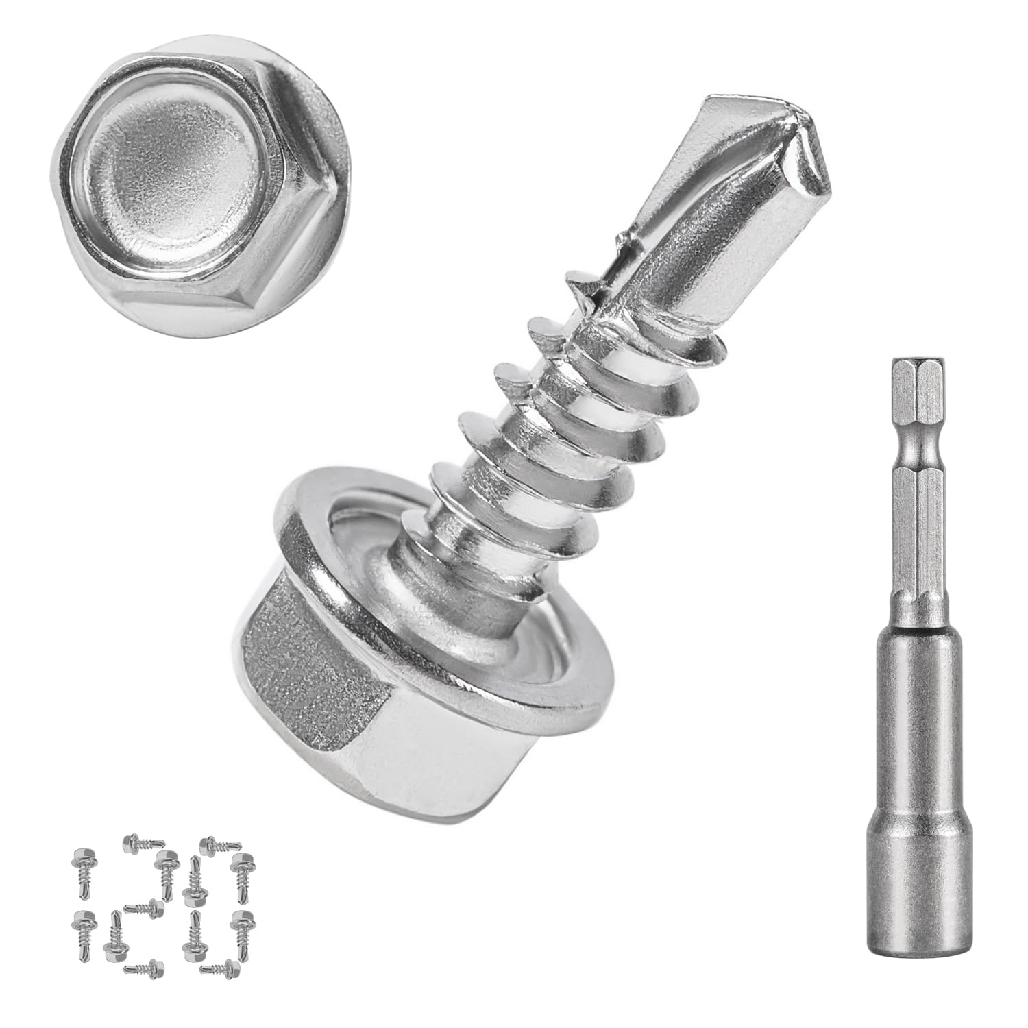 QSJ Stainless Steel Sheet Metal Screws - 120 Pack -15 QSJ Stainless Steel Sheet Metal Screws - 120 Pack -15