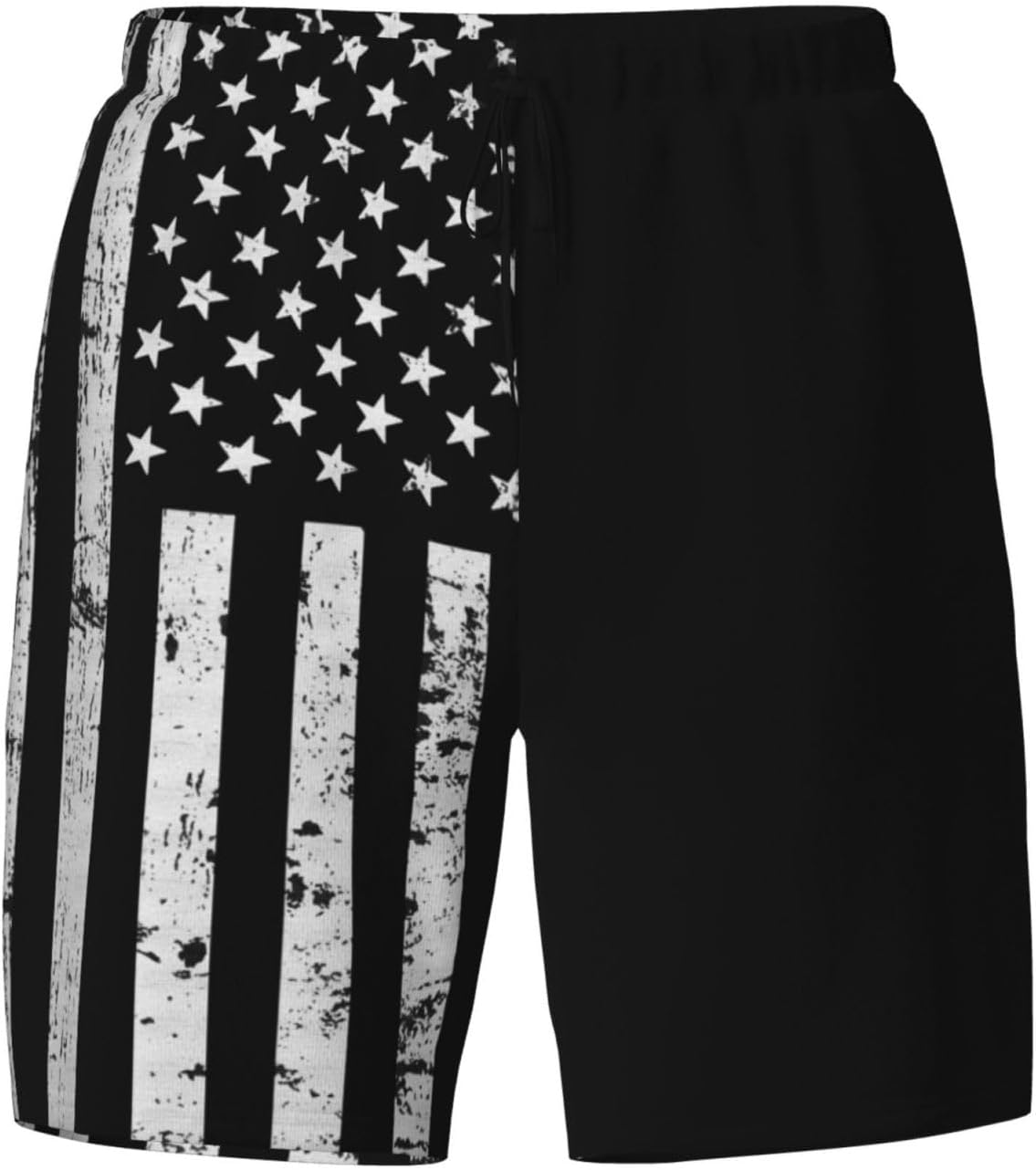 2 in 1 Mens Swim Trunks with Compression Liner American USA Flag Quick Dry Party Beach Shorts with Zipper Pockets - Image 7