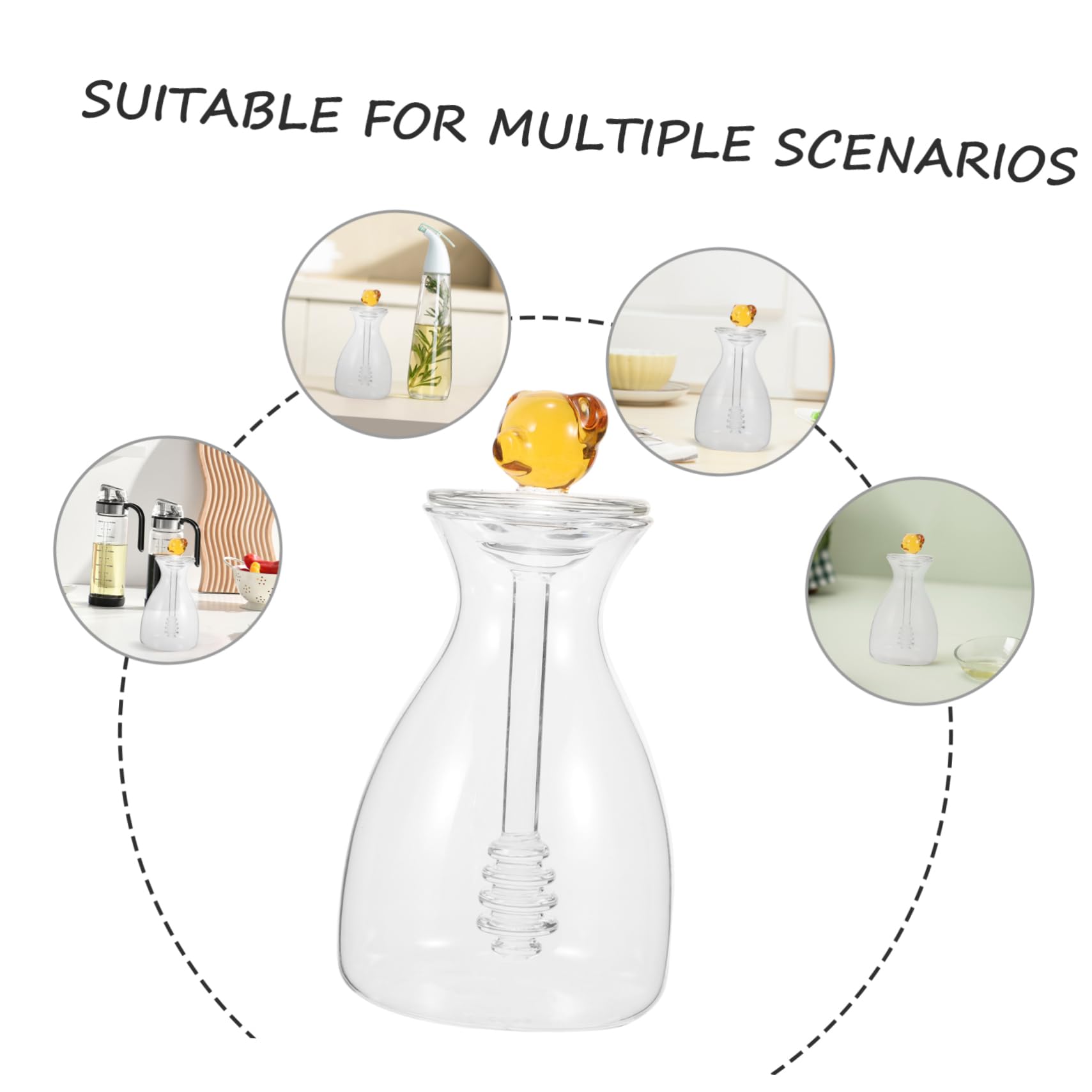 Healifty Transparenter Honigglas aus Glas mit Deckel und Löffel für Zuhause Aufbewahrungsgefäß für Honig und Gewürze
