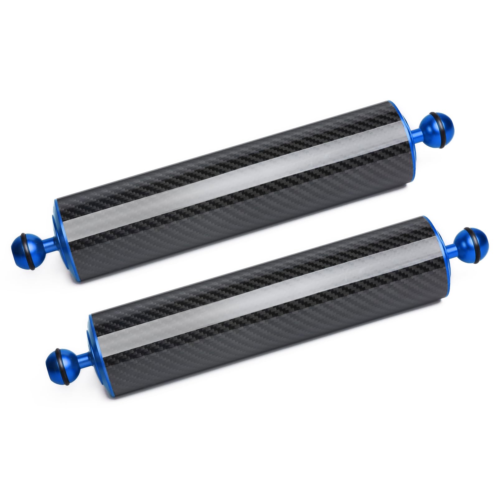 Bras Flottant sous-Marin 12" Fibre de Carbone Double Bras Flottant à Bille 1" Système d'Éclairage Plongée Lumière Vidéo Stroboscope 2 Pack
