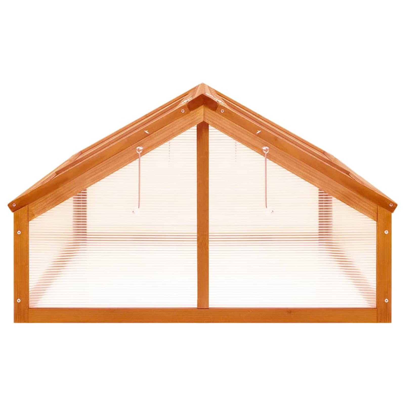 Szklarnia inspektowa 114 x 80 x 50 cm, ochrona przed zimnem z 2 otwieranymi dachami, drewno jodłowe barwione na brązowo, idealna na balkon i taras