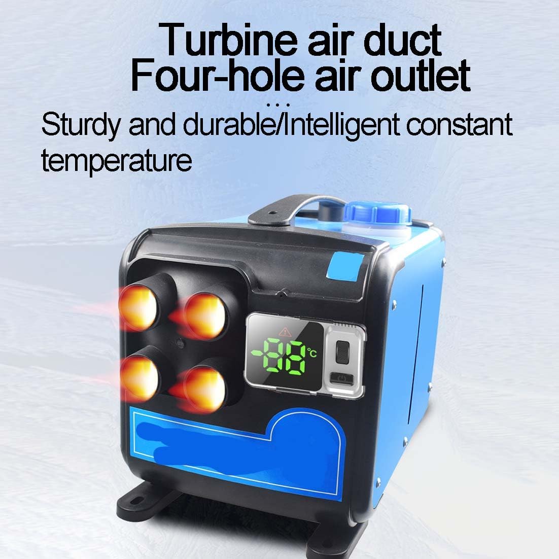 12V/24V Universal Portable Air Heater with Remote Control - 5KW Fast Heating, LCD Display, for Trucks, Vans, RV, Camping and Home Use, Overheat Protection