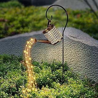 Solar Watering Can Lights Garden Outdoor Solar Powered Waterproof Decorative Kettle Art Lamp Waterproof IP65 with Installed Light String (Water Can)