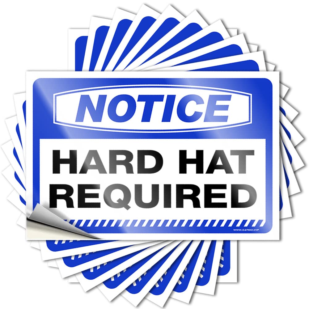 Notice Hard Hat Required Funny Vintage Decor - Saying Bottle Removable Vinyl Decal(12X18CM)