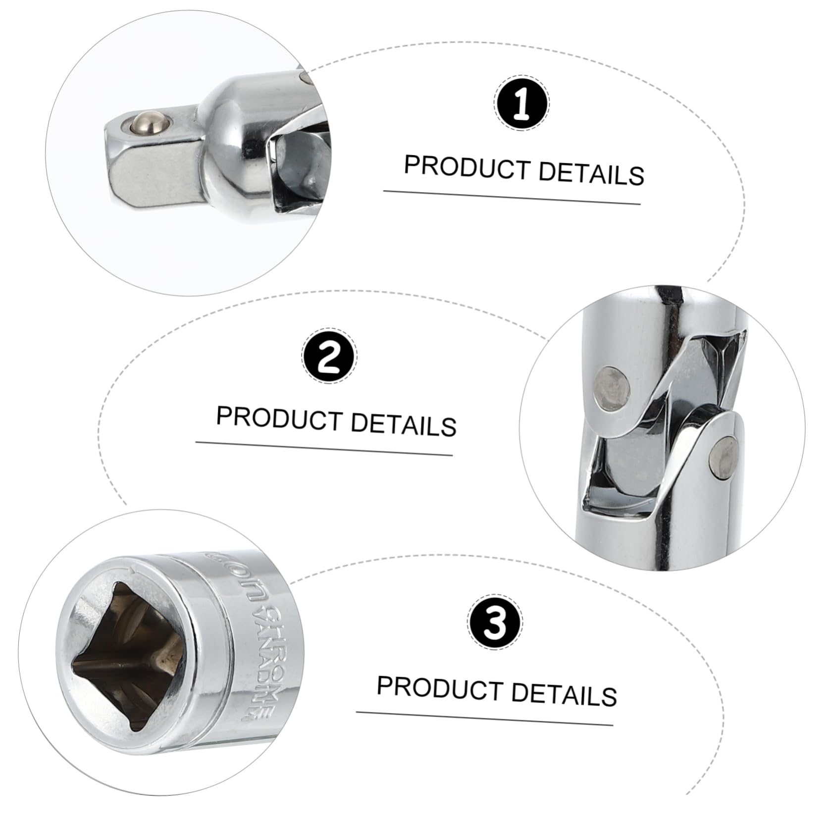 TEHAUX 1pc 3/8 Joint Socket u Joint Socket Car High-tech Printing Durable Auto Parts Tool
