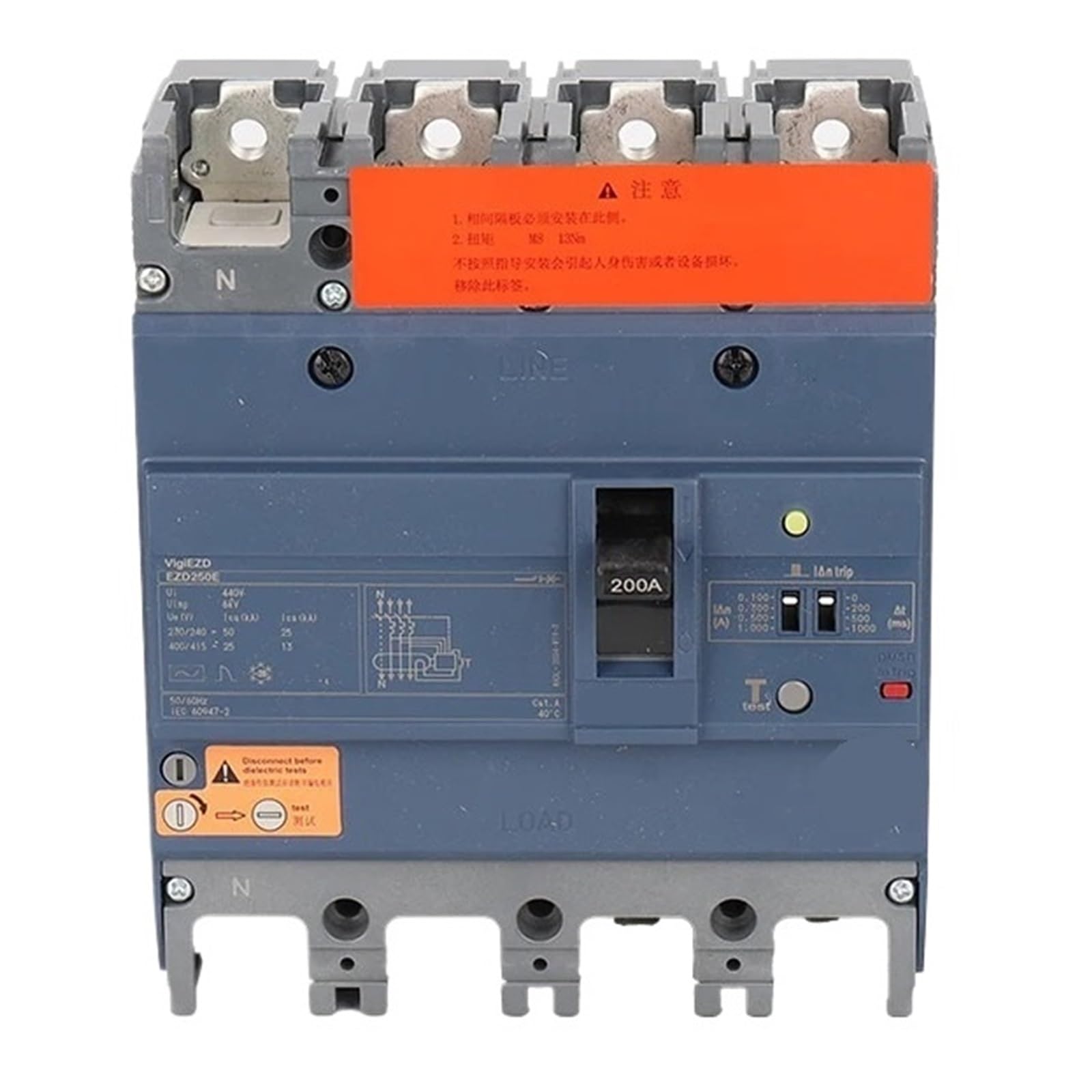 CJKXPZMH 4P 63A/100A/160A/250A/400A/630A Leakage Molded Case Circuit Breaker(EZD160E 4P 80A)