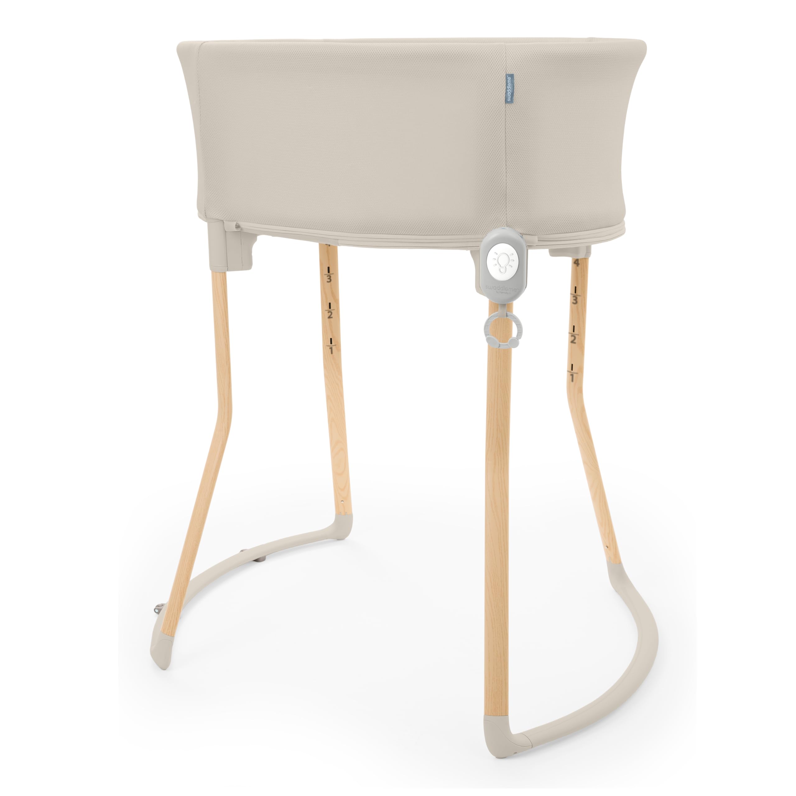 Ingenuity Right Height Verstellbarer Stubenwagen mit beruhigenden Klängen und Lichtern – 4 Höhenpositionen, für nach dem Kaiserschnitt geeignet, Netzseiten, tragbares Design