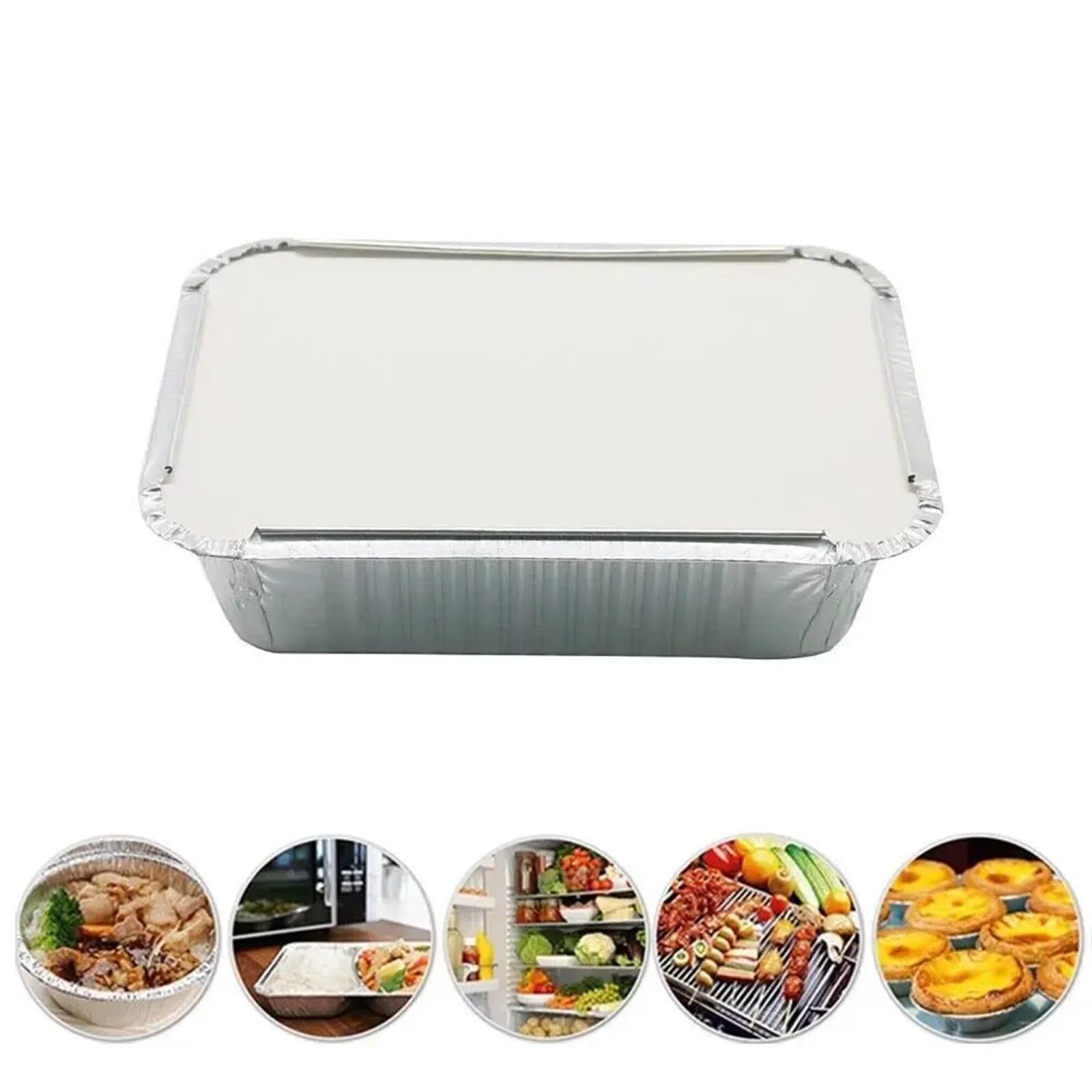 10/20/30/50 Piezas Cajas de contenedores de Aluminio para Platos de freidora de Aire Bandeja de Catering Latas para Hornear Pasteles para Barbacoa (30 Piezas)