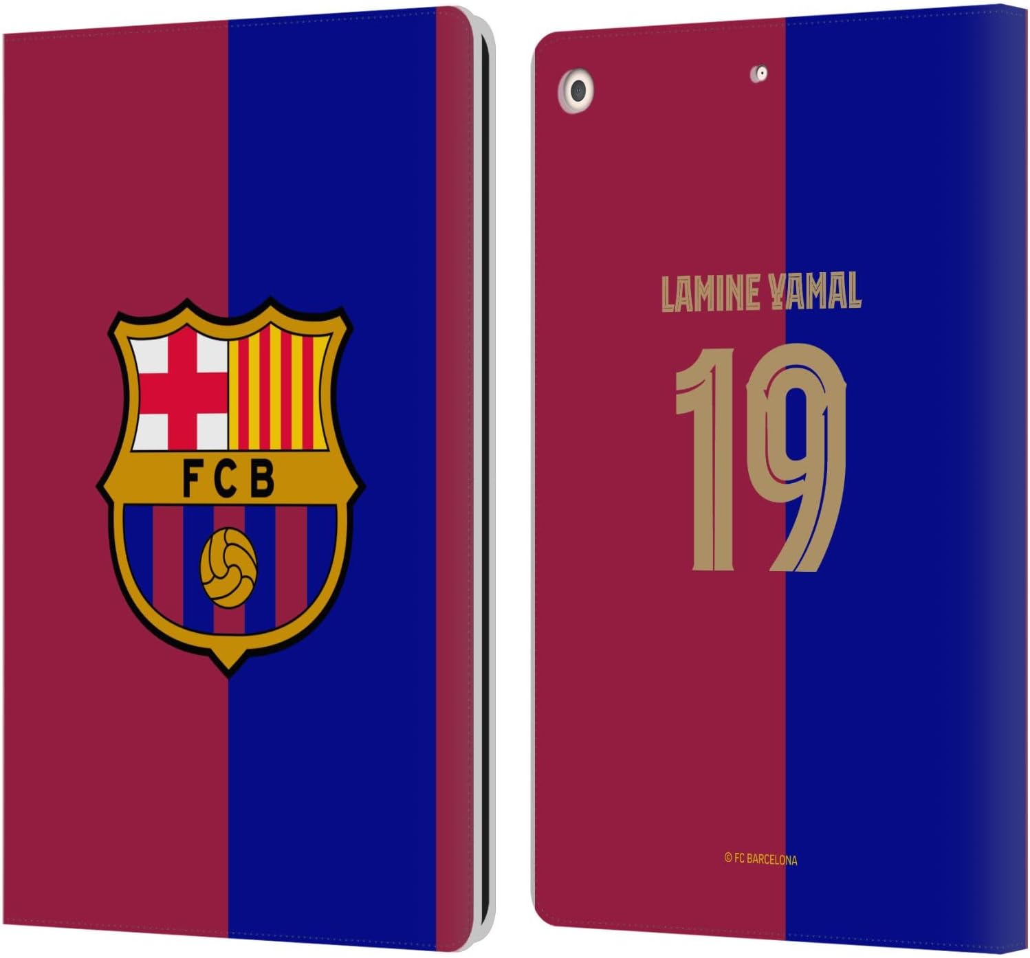 Head Case Designs Officially Licensed FC Barcelona Lamine Yamal 2024/25 Players Home Kit Leather Wallet Case Compatible with Apple iPad 10.2 2019/2020/2021
