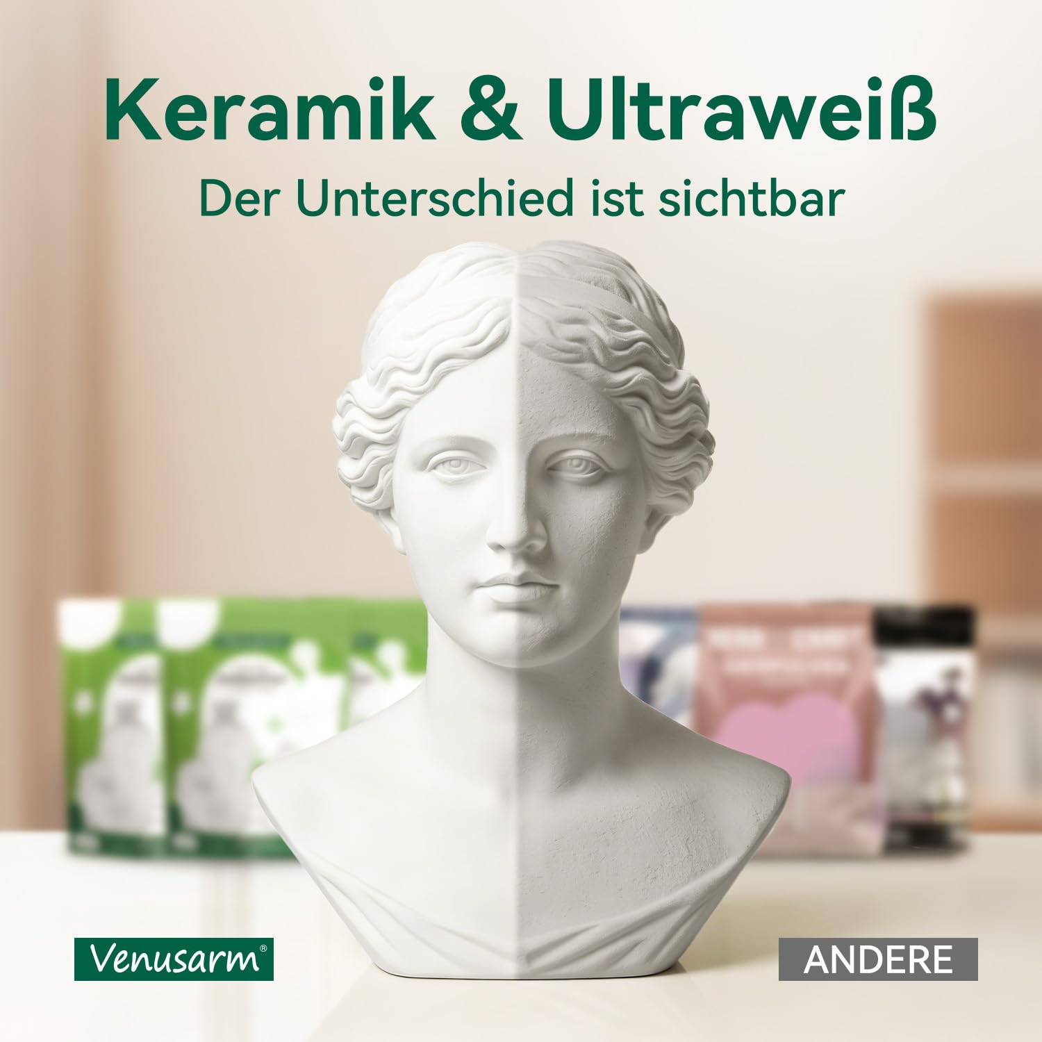 Keramik Gießpulver Weiß 28,8kg, Reliefgießpulver Lufthärtend und Geruchslos | [TESTSIEGER] Extraweiß Gips zum Gießen Natürlich, Giesspulver Weiss für Silikonformen Gießformen, Gießmasse Weiß Ultra