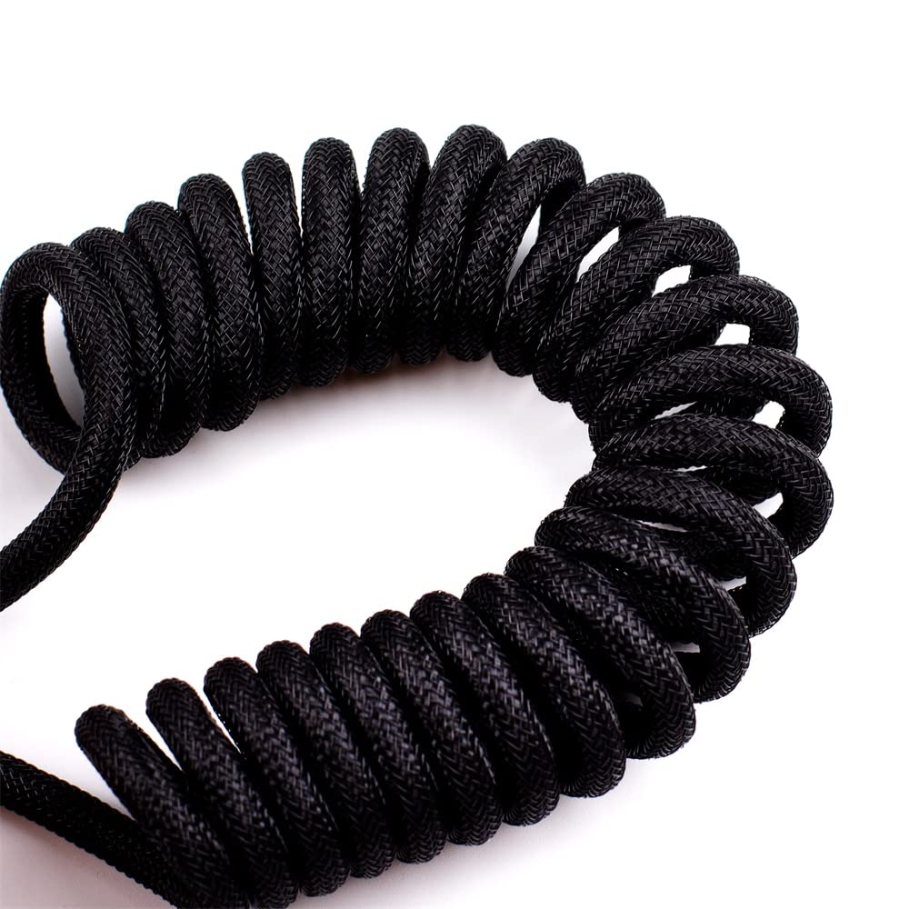 Cavo A Spirale Personalizzato Fatto A Mano Per Tastiera Meccanica - USB Type C Con Connettore Aeronautico, 200 Cm