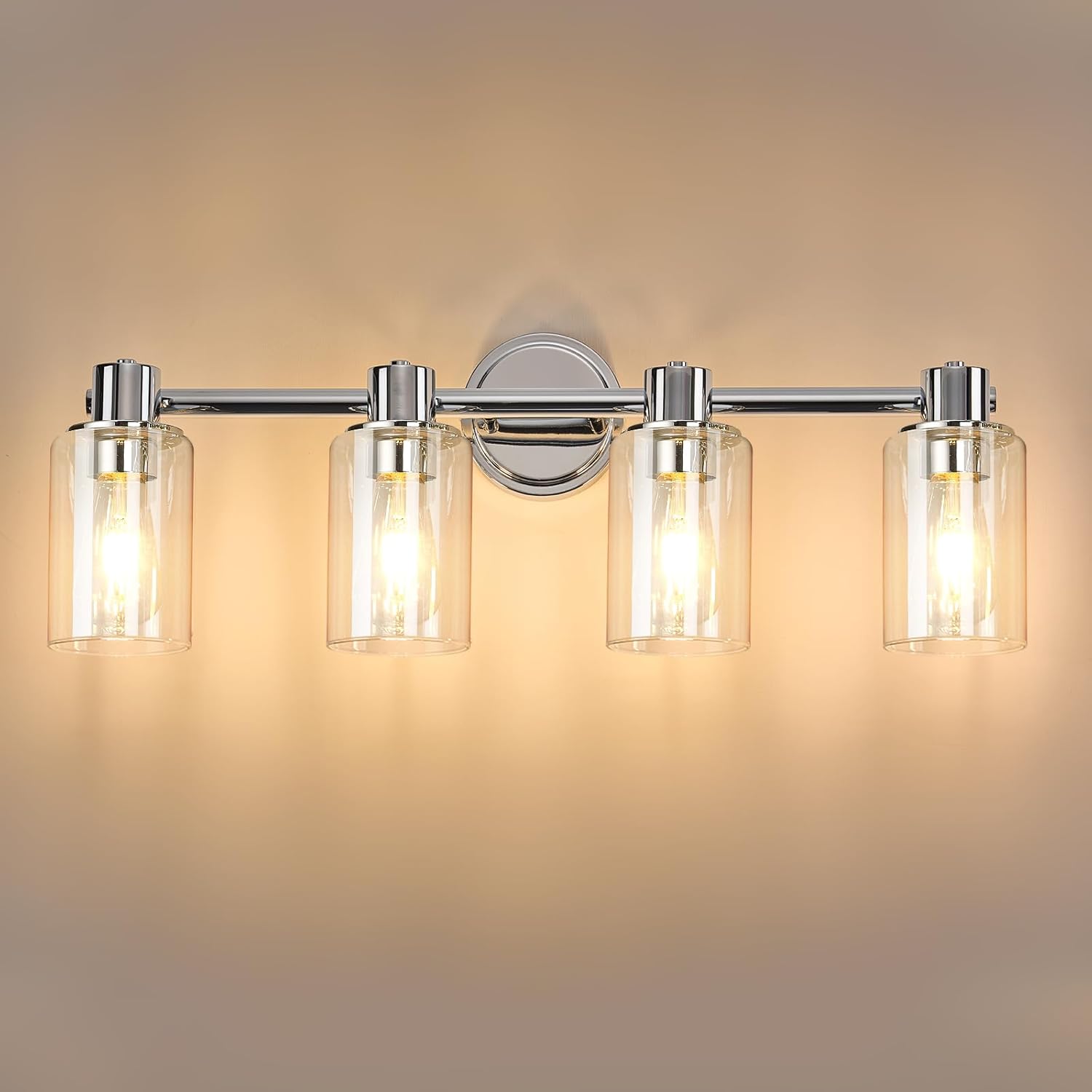 ALAISLYC 4 Light Bathroom Wall Light Fixtures Chrome Bathroom Wall